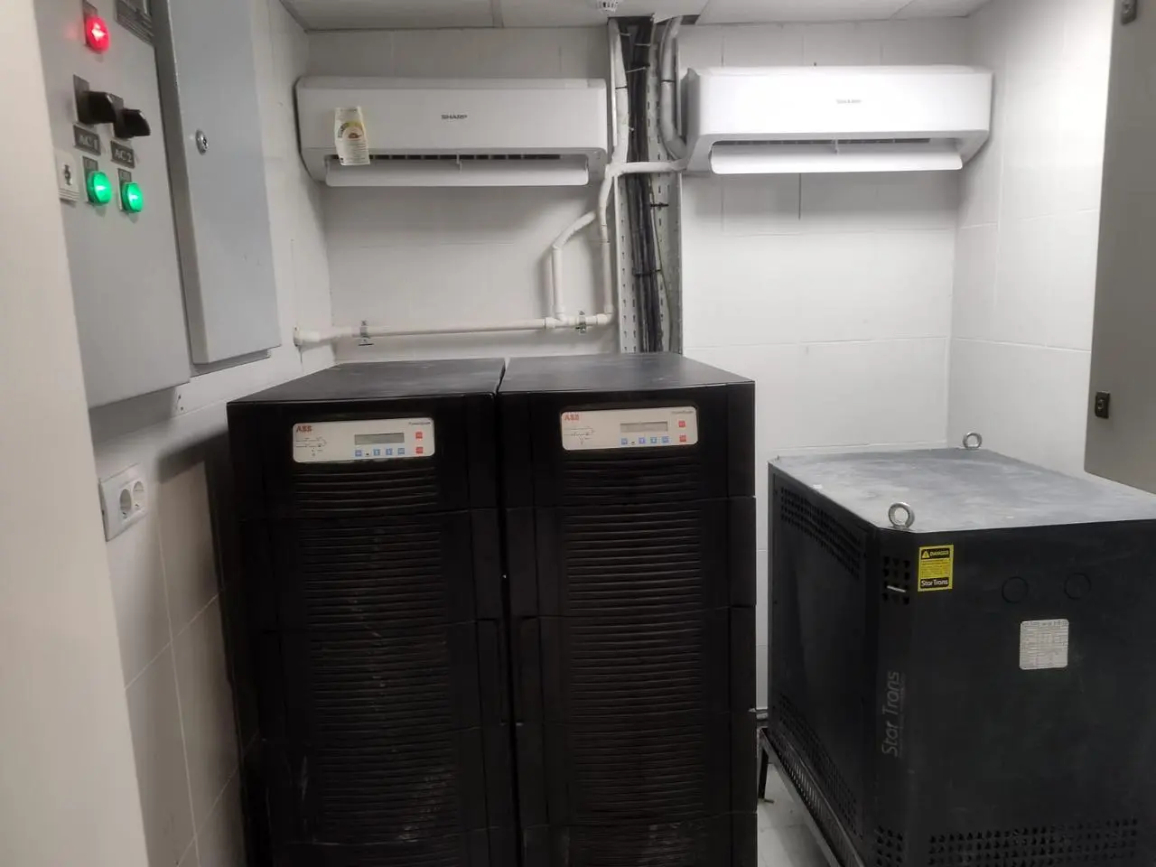 UPS units installed in the hospital electrical room